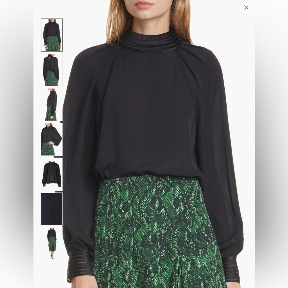 Veronica Beard Janvi black mock turtleneck blouse, 2 - Picture 2 of 10